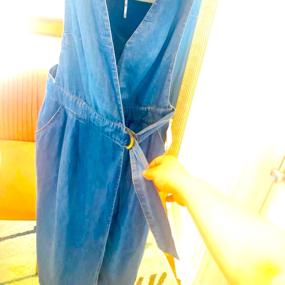 Free People wrap denim dress size 12.